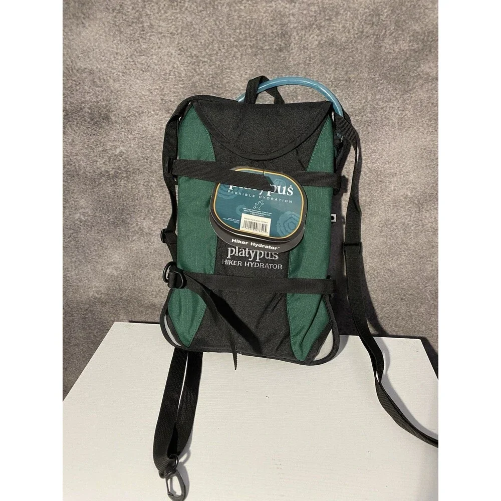 New Vintage Platypus Hiker Hydrator Pack - Flexible Hydration NWT - Green/Blac